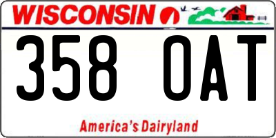 WI license plate 358OAT
