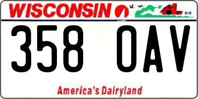 WI license plate 358OAV