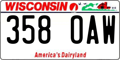 WI license plate 358OAW