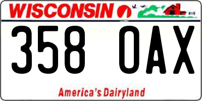 WI license plate 358OAX