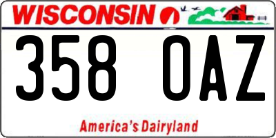 WI license plate 358OAZ