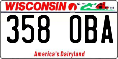 WI license plate 358OBA