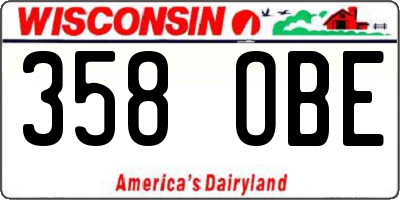 WI license plate 358OBE