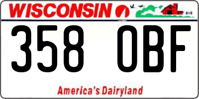 WI license plate 358OBF