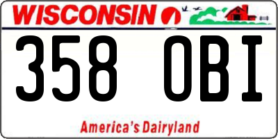 WI license plate 358OBI