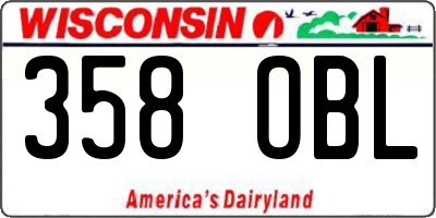 WI license plate 358OBL