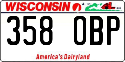 WI license plate 358OBP