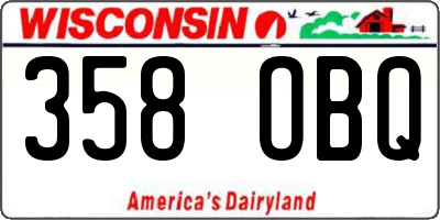 WI license plate 358OBQ