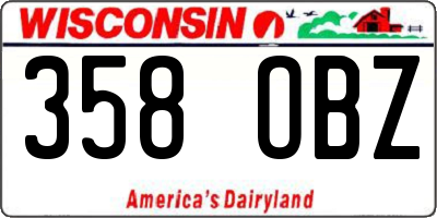 WI license plate 358OBZ
