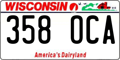 WI license plate 358OCA