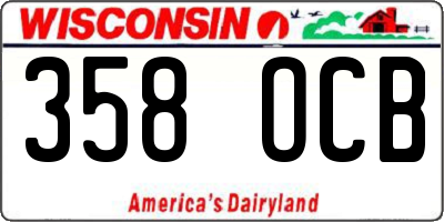 WI license plate 358OCB