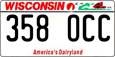 WI license plate 358OCC