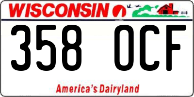 WI license plate 358OCF