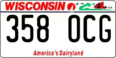 WI license plate 358OCG
