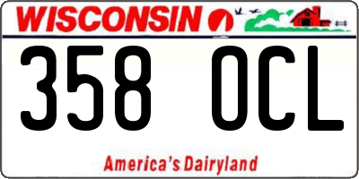 WI license plate 358OCL