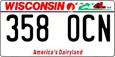 WI license plate 358OCN
