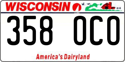 WI license plate 358OCO