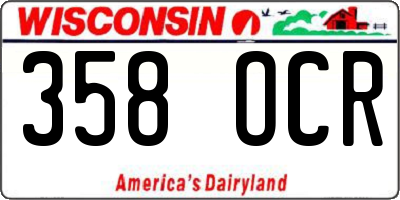 WI license plate 358OCR