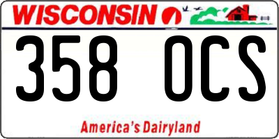 WI license plate 358OCS