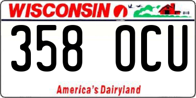 WI license plate 358OCU