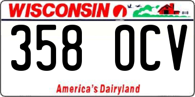 WI license plate 358OCV