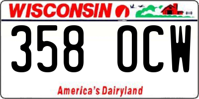 WI license plate 358OCW