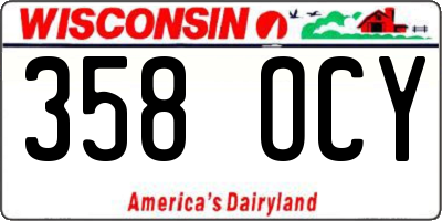 WI license plate 358OCY