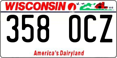 WI license plate 358OCZ