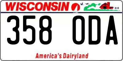 WI license plate 358ODA