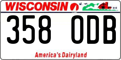 WI license plate 358ODB