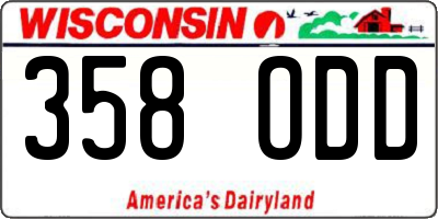 WI license plate 358ODD