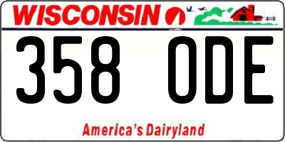 WI license plate 358ODE