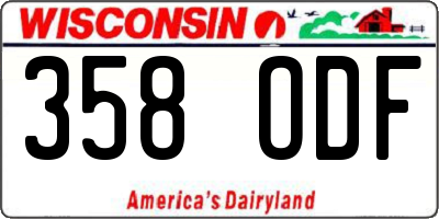 WI license plate 358ODF