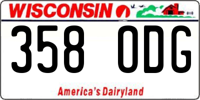 WI license plate 358ODG