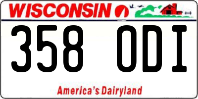 WI license plate 358ODI