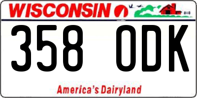 WI license plate 358ODK