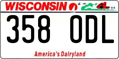 WI license plate 358ODL