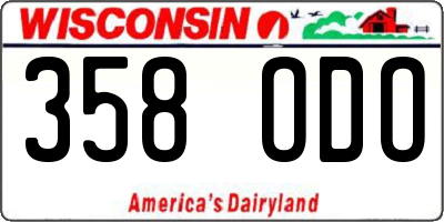 WI license plate 358ODO