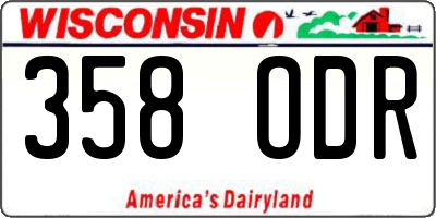 WI license plate 358ODR