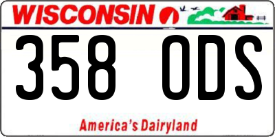 WI license plate 358ODS