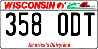 WI license plate 358ODT