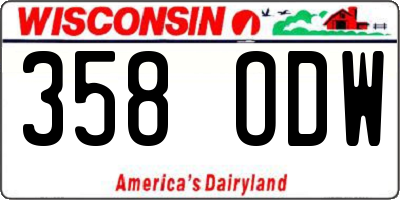 WI license plate 358ODW