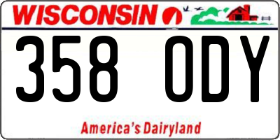WI license plate 358ODY