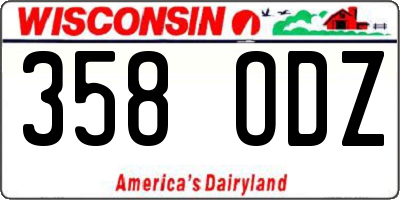 WI license plate 358ODZ