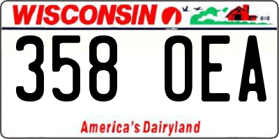 WI license plate 358OEA