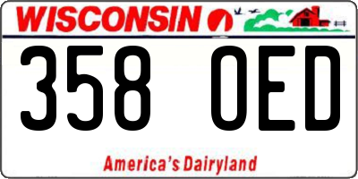 WI license plate 358OED