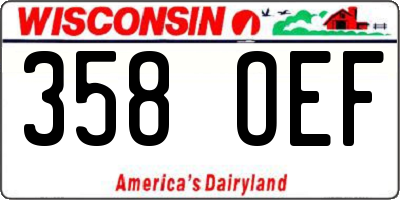 WI license plate 358OEF