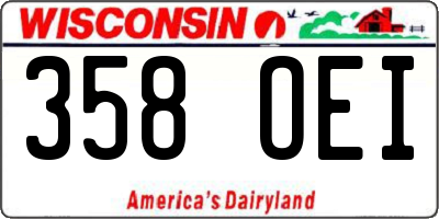 WI license plate 358OEI