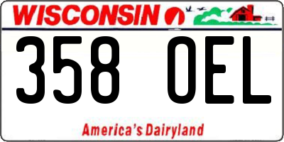 WI license plate 358OEL