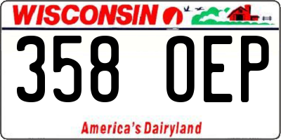 WI license plate 358OEP